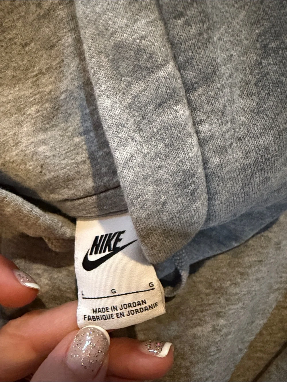 Nike hooded Gray Pullover with Small White Swoosh